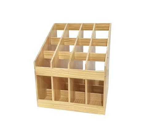 LLTCMYGS Aufbewahrungsregal für Arbeitsteppiche aus Holz mit 12 Fächern, Montessori Lehrmittel für das tägliche Leben von LLTCMYGS