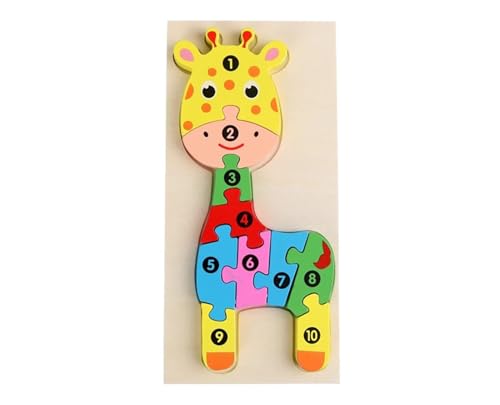 LLTCMYGS Baby Holz Cartoon Tier Puzzles, Montessori Kinder Vorschule Puzzle Spielzeug,Giraffe LLTCMYGS Baby Holz Cartoon Tier Puzzles, Montessori Kinder Vorschule Puzzle Spielzeug,Giraffe von LLTCMYGS