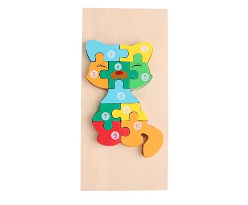 LLTCMYGS Baby Holz Cartoon Tier Puzzles, Montessori Kinder Vorschule Puzzle Spielzeug,Kitten LLTCMYGS Baby Holz Cartoon Tier Puzzles, Montessori Kinder Vorschule Puzzle Spielzeug,Kitten von LLTCMYGS