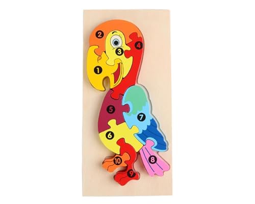 LLTCMYGS Baby Holz Cartoon Tier Puzzles, Montessori Kinder Vorschule Puzzle Spielzeug,Parrot LLTCMYGS Baby Holz Cartoon Tier Puzzles, Montessori Kinder Vorschule Puzzle Spielzeug,Parrot von LLTCMYGS