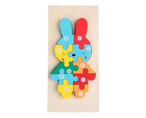 LLTCMYGS Baby Holz Cartoon Tier Puzzles, Montessori Kinder Vorschule Puzzle Spielzeug,Rabbit LLTCMYGS Baby Holz Cartoon Tier Puzzles, Montessori Kinder Vorschule Puzzle Spielzeug,Rabbit von LLTCMYGS