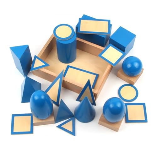 LLTCMYGS Blaues geometrisches Baustein-Set, Montessori Kinder sensorisches Spielzeug Lernmaterialien von LLTCMYGS