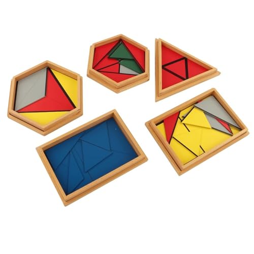 LLTCMYGS Buche Holz geometrische dreieckige Lehrmittel, Konstruktion dreieckiger Lernspielzeuge von LLTCMYGS