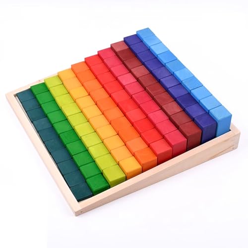 LLTCMYGS Bunte Quadratische Stufen-Bausteinspielzeuge, Montessori Stapel-Baustein-Puzzles von LLTCMYGS