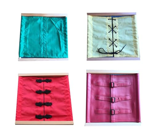 LLTCMYGS Dressing Skills Enhancement Clothing Frame, Montessori Life Teaching Aid Dressing Board (4 Stück) von LLTCMYGS