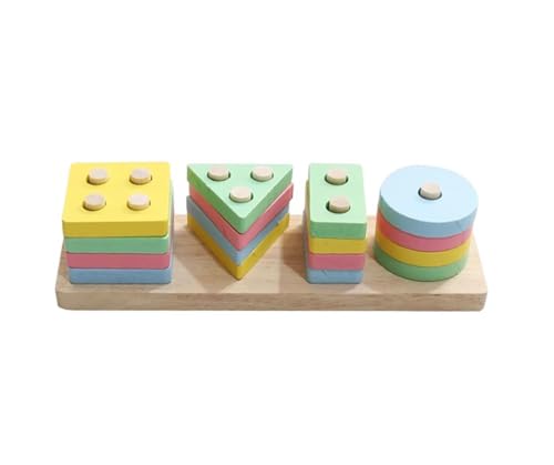 LLTCMYGS Farb- und Formklassifizierungspuzzle Bausteinspielzeug, Montessori Sensorisches Spielzeug,Model a von LLTCMYGS