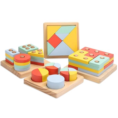 LLTCMYGS Geometrische Form aus Holz Fraktionsbrett-Puzzle, Montessori Geometrisches Tangram 4-teiliges Set von Lehrmitteln LLTCMYGS Geometrische Form aus Holz Fraktionsbrett-Puzzle, Montessori Geometrisches Tangram 4-teiliges Set von Lehrmitteln von LLTCMYGS