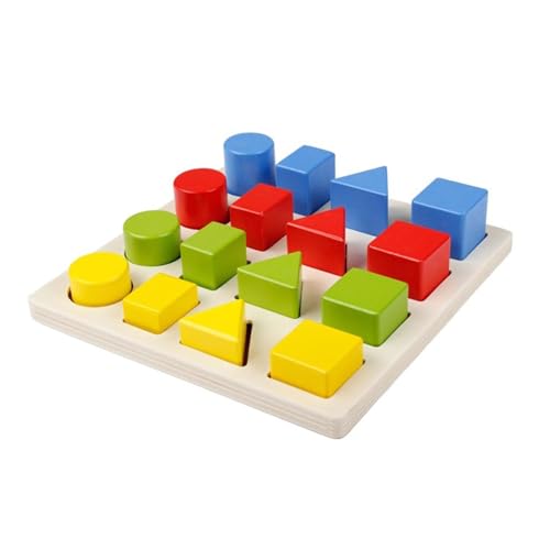 LLTCMYGS Geometrisches Form-Höhenerkennungs-Puzzle aus Holz, Montessori dreidimensionales geometrisches Puzzle LLTCMYGS Geometrisches Form-Höhenerkennungs-Puzzle aus Holz, Montessori dreidimensionales geometrisches Puzzle von LLTCMYGS