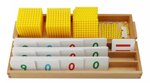 LLTCMYGS Goldene 2 Tausend Perlen Mathe Set Unterricht AIDS, Montessori Bank Spiel von LLTCMYGS