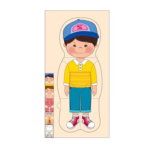 LLTCMYGS Hölzernes Montessori-Puzzle für Kinder in der Früherziehung, das Puzzle der menschlichen Organstruktur verstehen,Boy von LLTCMYGS