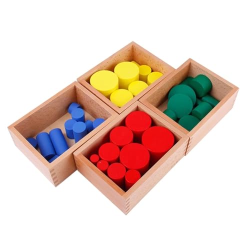 LLTCMYGS Hölzernes knubbelloses zylindrisches Set, Montessori sensorisches Material für die frühkindliche Entwicklung LLTCMYGS Hölzernes knubbelloses zylindrisches Set, Montessori sensorisches Material für die frühkindliche Entwicklung von LLTCMYGS