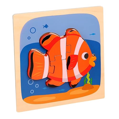 LLTCMYGS Holz Meerestier Puzzle Bausteine Spielzeug, Montessori Vorschule Bildung Puzzles,Goldfish LLTCMYGS Holz Meerestier Puzzle Bausteine Spielzeug, Montessori Vorschule Bildung Puzzles,Goldfish von LLTCMYGS