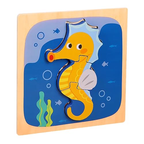 LLTCMYGS Holz Meerestier Puzzle Bausteine Spielzeug, Montessori Vorschule Bildung Puzzles,Seahorse LLTCMYGS Holz Meerestier Puzzle Bausteine Spielzeug, Montessori Vorschule Bildung Puzzles,Seahorse von LLTCMYGS