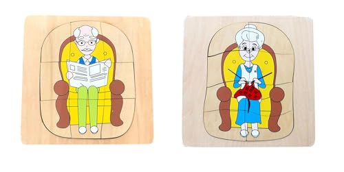 LLTCMYGS Holz-Mehrschicht-Puzzle-Brett-Spielzeug, Montessori-Puzzle für den menschlichen Lebenswachstumsprozess von LLTCMYGS