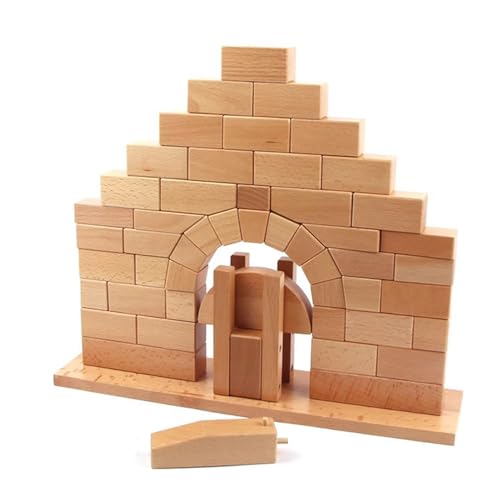 LLTCMYGS Kinder Buche Holzklötze Römische Bogenbrücke, Montessori Bausteine Set von LLTCMYGS