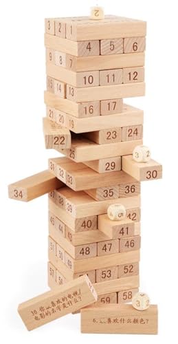 LLTCMYGS Kinder Holz BAU Turm Spielzeug, Kinder Zeichnen Holzblock Spiel Interaktive Requisiten,60 Large LLTCMYGS Kinder Holz BAU Turm Spielzeug, Kinder Zeichnen Holzblock Spiel Interaktive Requisiten,60 Large von LLTCMYGS