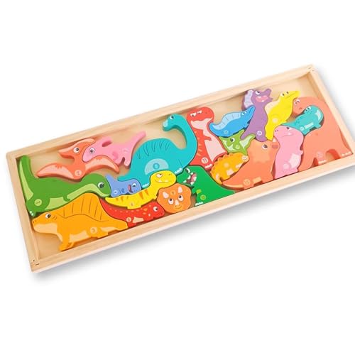 LLTCMYGS Kinder Holz Long Block Puzzle Spielzeug, Montessori Säugling Tier Bausteine Früherziehung AIDS,Dinosaur LLTCMYGS Kinder Holz Long Block Puzzle Spielzeug, Montessori Säugling Tier Bausteine Früherziehung AIDS,Dinosaur von LLTCMYGS