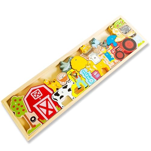 LLTCMYGS Kinder Holz Long Block Puzzle Spielzeug, Montessori Säugling Tier Bausteine Früherziehung AIDS,Farm LLTCMYGS Kinder Holz Long Block Puzzle Spielzeug, Montessori Säugling Tier Bausteine Früherziehung AIDS,Farm von LLTCMYGS