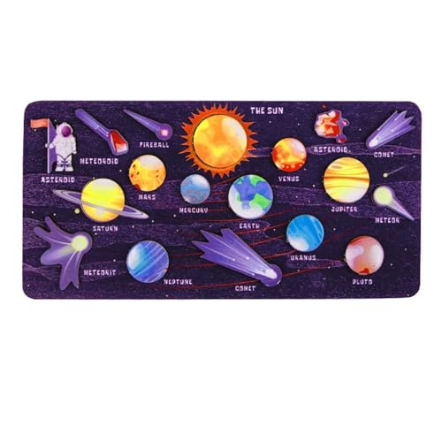 LLTCMYGS Kinder Holz Sonne West Mosaik, Universum Galaxie Puzzle Kinderspielzeug, Wissenschaft Früherziehung,Solar System a von LLTCMYGS