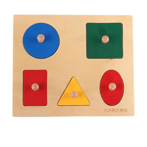 LLTCMYGS Knopf Holz Montessori Puzzle Panel Lehrmittel, geometrische Form passende Spielzeuge LLTCMYGS Knopf Holz Montessori Puzzle Panel Lehrmittel, geometrische Form passende Spielzeuge von LLTCMYGS