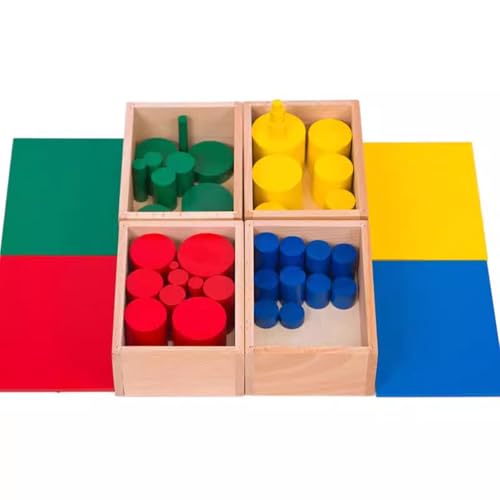 LLTCMYGS Knubbellose Zylinder Kinder Holzspielzeug, Vorschule Holz Sensorisches Material Bausteine von LLTCMYGS