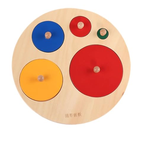 LLTCMYGS Kreisförmiges Holzplatten-Puzzle, Montessori-Kinder-Puzzle für die Vorschule passendes Knauf-Puzzle LLTCMYGS Kreisförmiges Holzplatten-Puzzle, Montessori-Kinder-Puzzle für die Vorschule passendes Knauf-Puzzle von LLTCMYGS