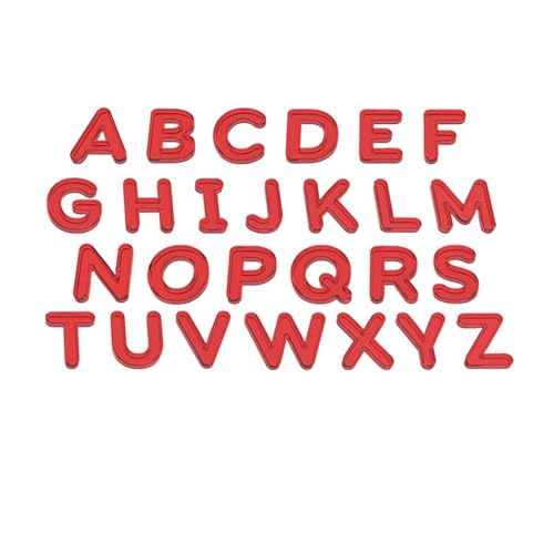 LLTCMYGS Kunststoff Transparent Großbuchstabe Lernspielzeug, Vorschule Früherziehung Montessori Rechtschreibspiel Unterricht AIDS,Rot von LLTCMYGS