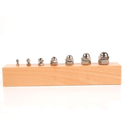 LLTCMYGS Lehrmittel zum Anziehen von Holzschrauben, Montessori-Training für das tägliche Leben,Model a von LLTCMYGS
