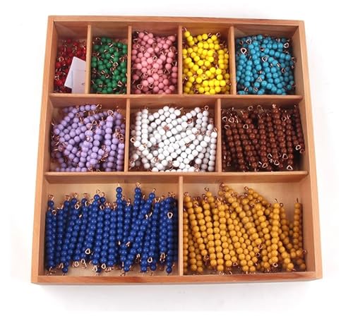 LLTCMYGS Mathe Farbige Perlen Stab Perle Lehrmittel, Zehn-Äquivalente Perle und Box-Set, 1-10 von LLTCMYGS
