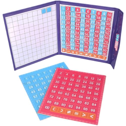 LLTCMYGS Mathematik Magnetic Hundred Board Set für Kinder, Montessori Frühe Mathematik Lernhilfen von LLTCMYGS