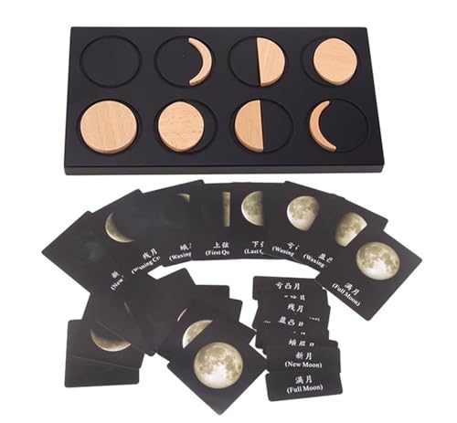 LLTCMYGS Mondwechsel in der Vorschule, Unterrichten von AIDS, Montessori-Früherziehung Mondphase,Moon Plates and Cards von LLTCMYGS