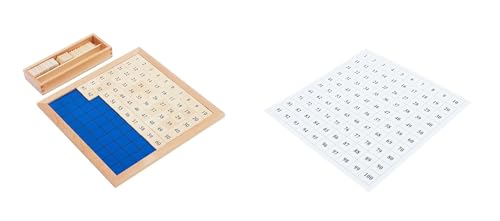 LLTCMYGS Montessori 1-100 Digitale Durchgehende Leiste mit Kartenpapier, Mathematikunterrichtshilfen von LLTCMYGS