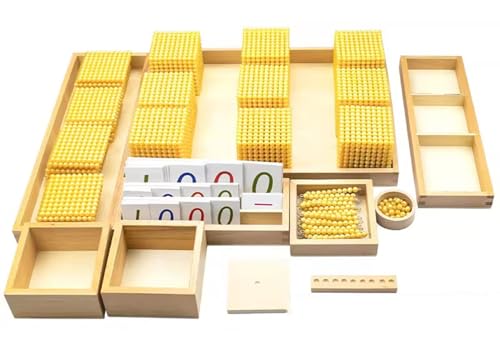 LLTCMYGS Montessori Arithmetik Perlen Lernmaterial Set, Golden Beaded Bank Spiel Spielzeug LLTCMYGS Montessori Arithmetik Perlen Lernmaterial Set, Golden Beaded Bank Spiel Spielzeug von LLTCMYGS