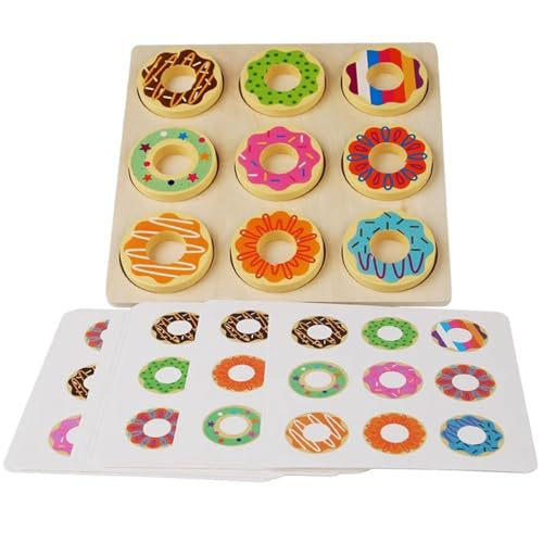 LLTCMYGS Montessori Aufklärung Mathe Eiscreme Stick Zahlen 1-5, Früherziehung Donut Form Matching Puzzle Spielzeug,Doughnut Pairing von LLTCMYGS