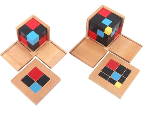 LLTCMYGS Montessori Binathlon/Triplet Würfel Bausteine, pädagogisches Mathespielzeug für Kinder,Two Pieces von LLTCMYGS