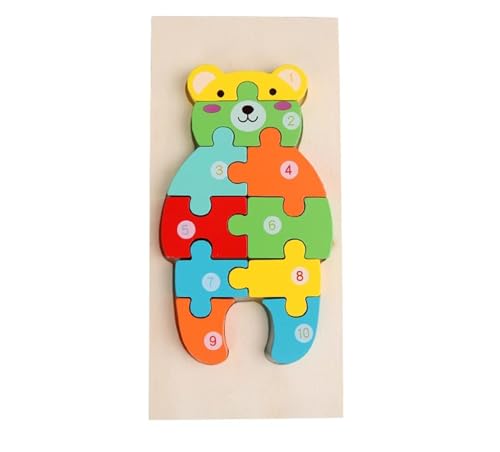 LLTCMYGS Montessori Cartoon Tierpuzzle, Montessori Holz Kleinkind Puzzles für Kinder,Bears LLTCMYGS Montessori Cartoon Tierpuzzle, Montessori Holz Kleinkind Puzzles für Kinder,Bears von LLTCMYGS