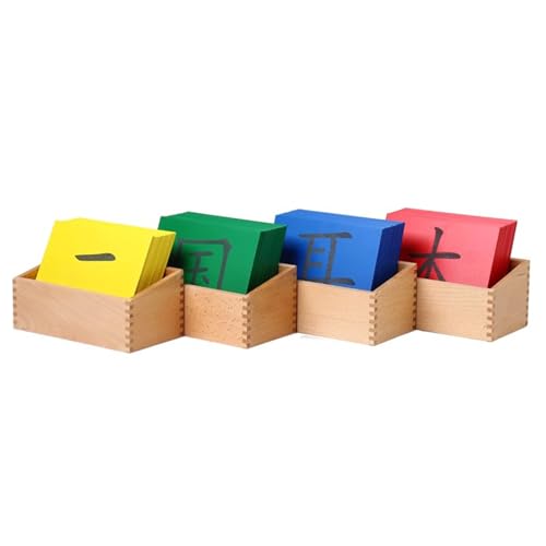 LLTCMYGS Montessori Chinesisches Sandboard, Chinesischer Schriftzeichen, Sprachenlernen, Lehren AIDS (4 Stück) von LLTCMYGS