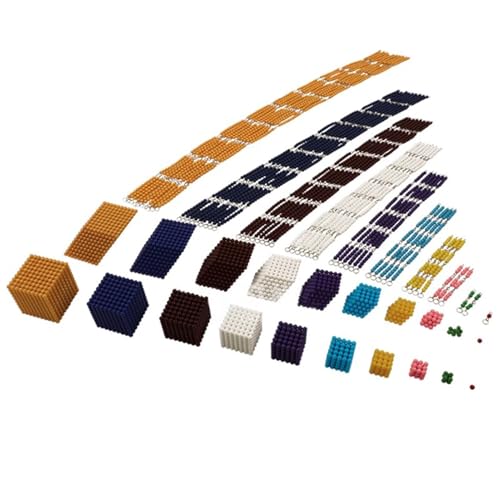 LLTCMYGS Montessori Cubic Bead Chain Mathe Lehrmittel, farbige Perlen Lehrmittel (ohne Schrank) von LLTCMYGS