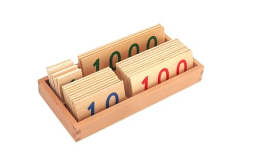 LLTCMYGS Montessori Digital Card Box aus Holz, Buche aus Holz Digital Card Teaching AIDS,1 to 3000 von LLTCMYGS