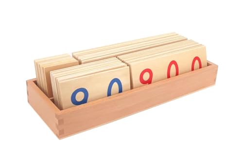 LLTCMYGS Montessori Digitale Karte aus Buche (1-9000), Digitale kognitive Karte für Kinder Holzkiste,Large von LLTCMYGS