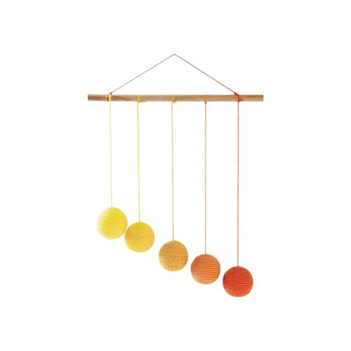 LLTCMYGS Montessori Farbverlauf Farbball visuelles Verfolgungsspielzeug, hängendes Lernmobile,Gelb von LLTCMYGS