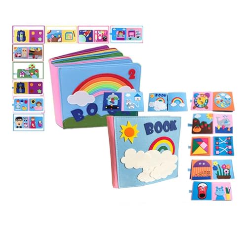 LLTCMYGS Montessori Felt Busy Book Toys, Spielzeug für die Entwicklung der Feinmotorik der Hand-Auge-Koordination von LLTCMYGS