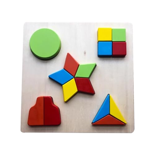 LLTCMYGS Montessori Form- und Farberkennungs-Puzzlebrett, Vorschule Buntes Holzform-Puzzle von LLTCMYGS