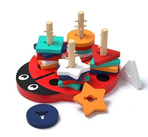 LLTCMYGS Montessori-Formklassifizierung und passende Bausteinspielzeuge, Feinmotorik, Entwicklung der Hand-Auge-Koordination von LLTCMYGS