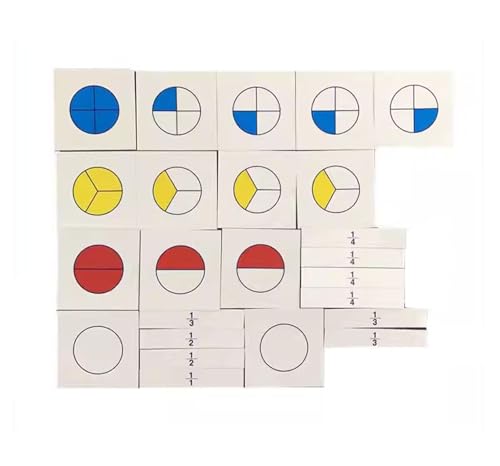 LLTCMYGS Montessori Fraction Kleine Figur Projektionskarte Lehrmittel, Vorschulmathematik Fraktion Lehrmittel Lernspielzeug von LLTCMYGS