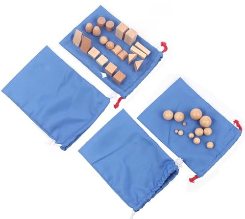 LLTCMYGS Montessori Geometrische Mystery Bag, Früherziehung Kognitive Form Dreidimensionale Bausteine,Two Sets von LLTCMYGS
