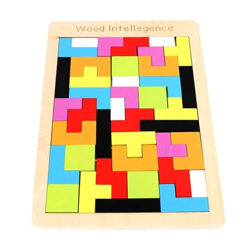 LLTCMYGS Montessori Geometrische Tetris-Puzzles aus Holz, geometrisches Denkspielzeug für Kinder im Vorschulalter von LLTCMYGS