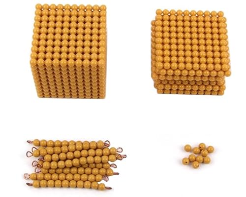 LLTCMYGS Montessori Gold Perlen Mathe Hilfsmittel Set, Dezimalsystem Bankspiele, Puzzle AIDS von LLTCMYGS