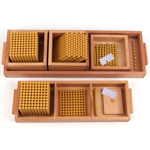 LLTCMYGS Montessori Golden Beaded Decimal Teaching AIDS, Bankspiel Requisiten Demonstrator,One Set von LLTCMYGS