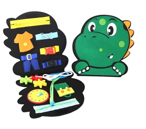 LLTCMYGS Montessori Handtasche Busy Board Lehrmittel, Spielzeug für die Feinmotorik und sensorische Entwicklung,Dinosaurs von LLTCMYGS